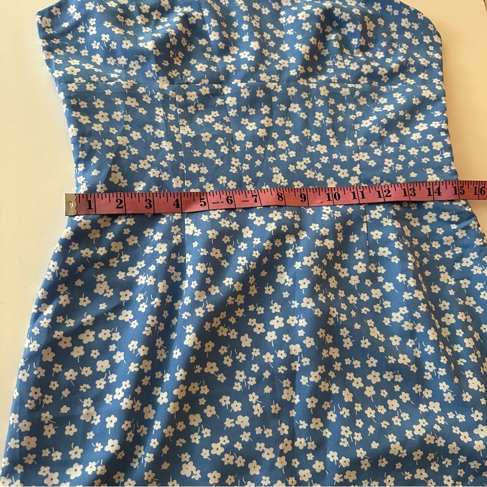 Beginning Boutique Blue & White Floral Nataliah Side Slits Midi Dress NWT Size 6 - Picture 16 of 16